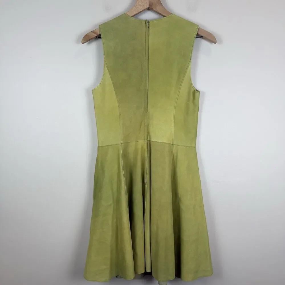 3.1 Phillip Lim Sleeveless Dress Size 0 Green‎ Suede Mini Classic Party Cocktail